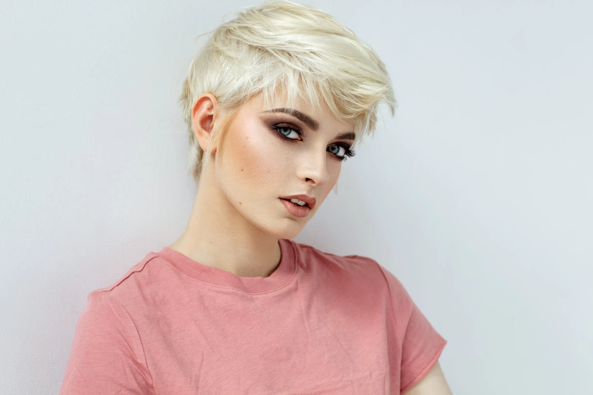 Young woman after bleaching hair
