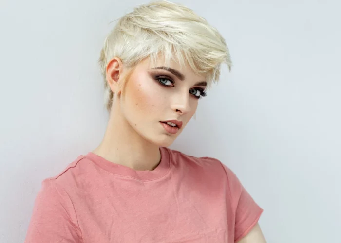 Young woman after bleaching hair